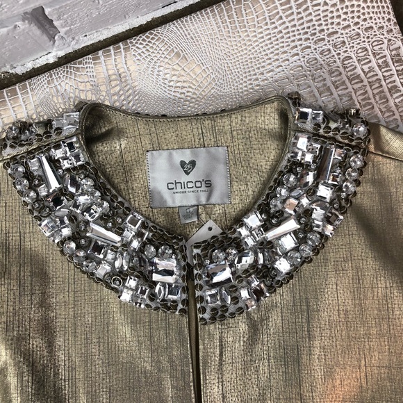 🦄Chico’s Limited Edition Glamorous Gold Jacket - Picture 6 of 8